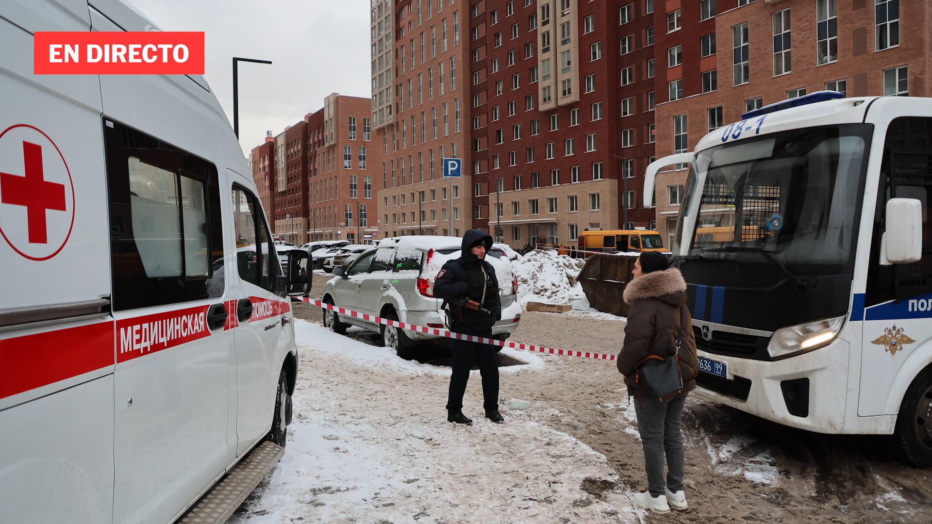 Escenario del atentado que ha matado a un alto general ruso, en directo