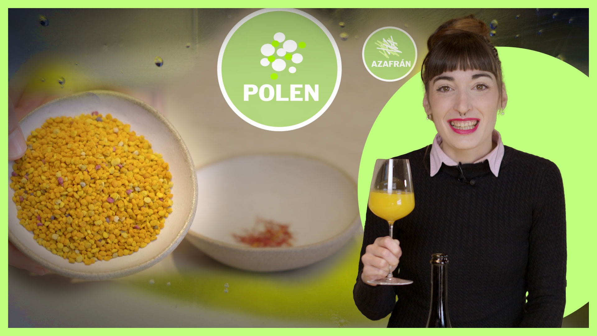 Cóctel de Kéfir con agua de polen y azafrán