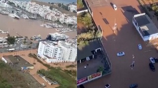 Imágenes de un dron de la Guardia Civil capturan los estragos de las inundaciones en Ibiza