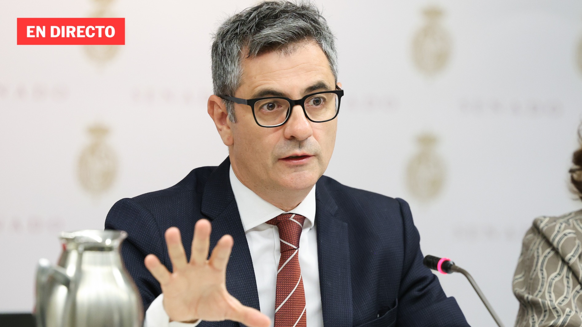 Félix Bolaños comparece en la Comisión de Justicia del Congreso, en directo