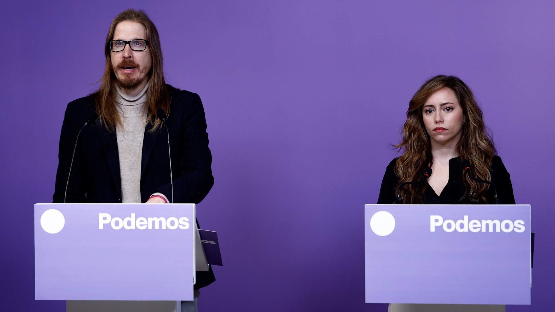 Rueda de prensa de Pablo Fernández y María Teresa Pérez, portavoces de Podemos