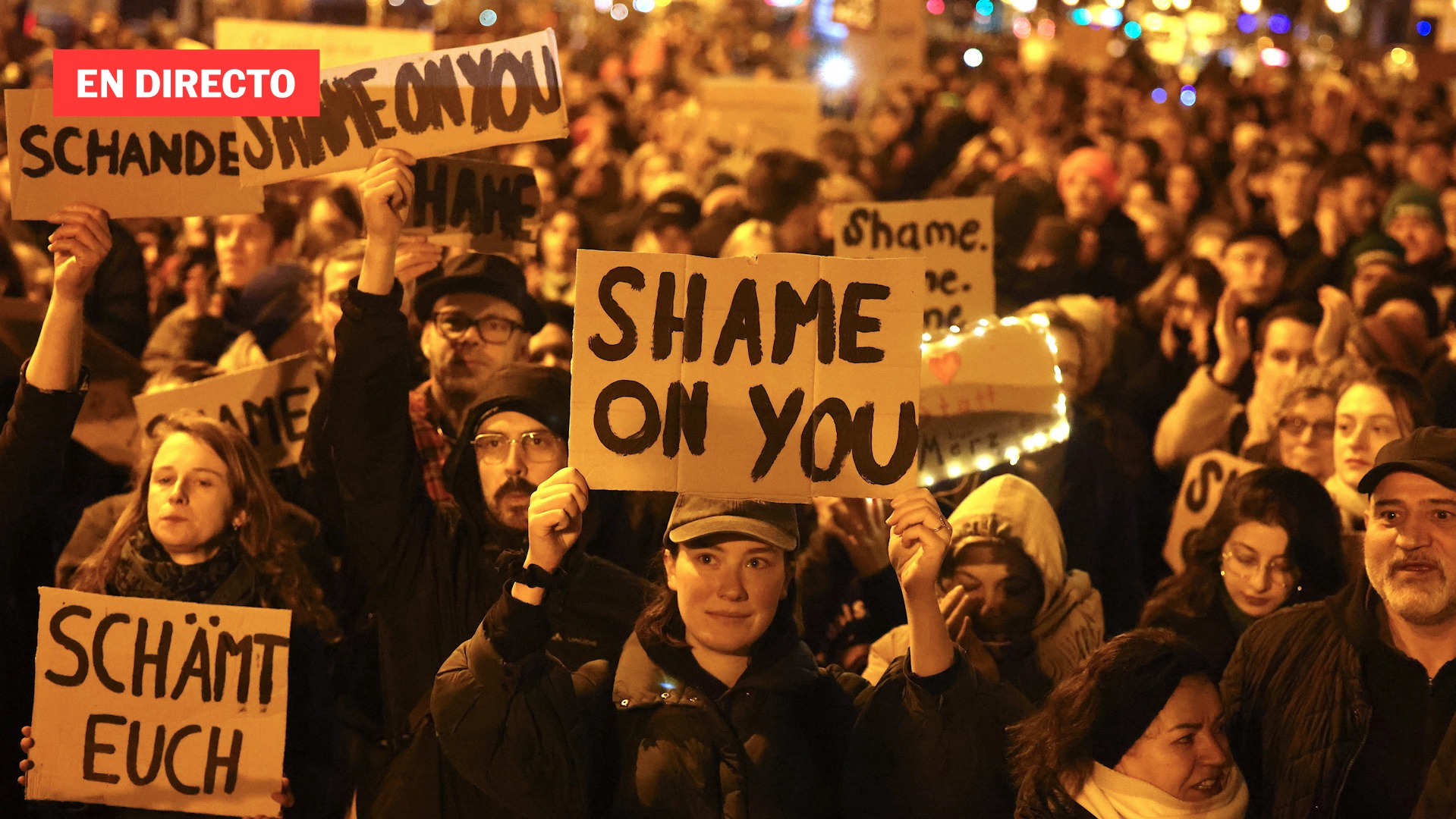 Protesta en Berlín por el acercamiento de los conservadores a la ultraderecha, en directo