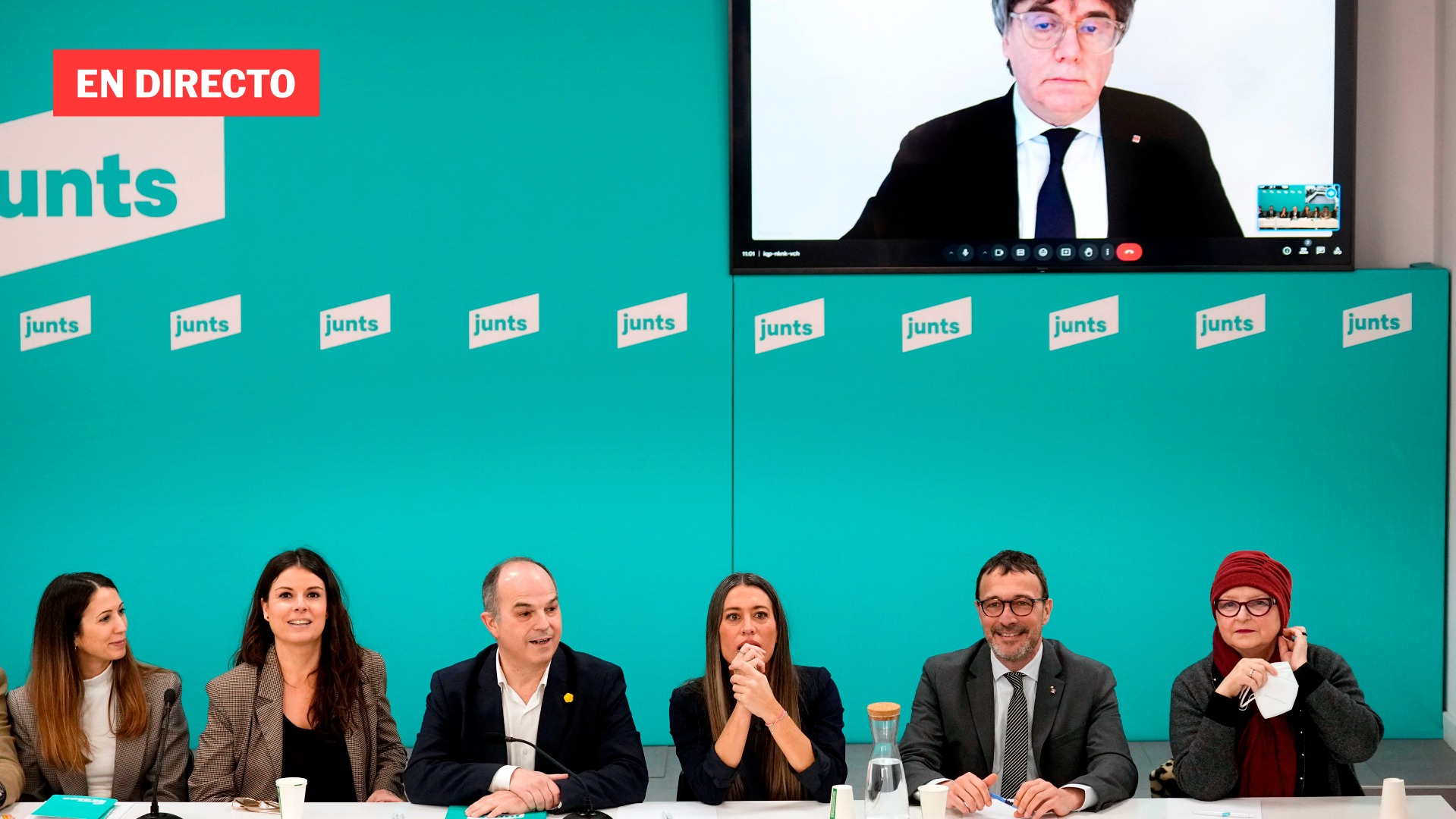 Rueda de prensa de Junts en el Parlament de Cataluña