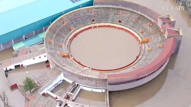 Imágenes aéreas de los daños y del desbordamiento del Río Adaja y Río Chico en la ciudad de Ávila