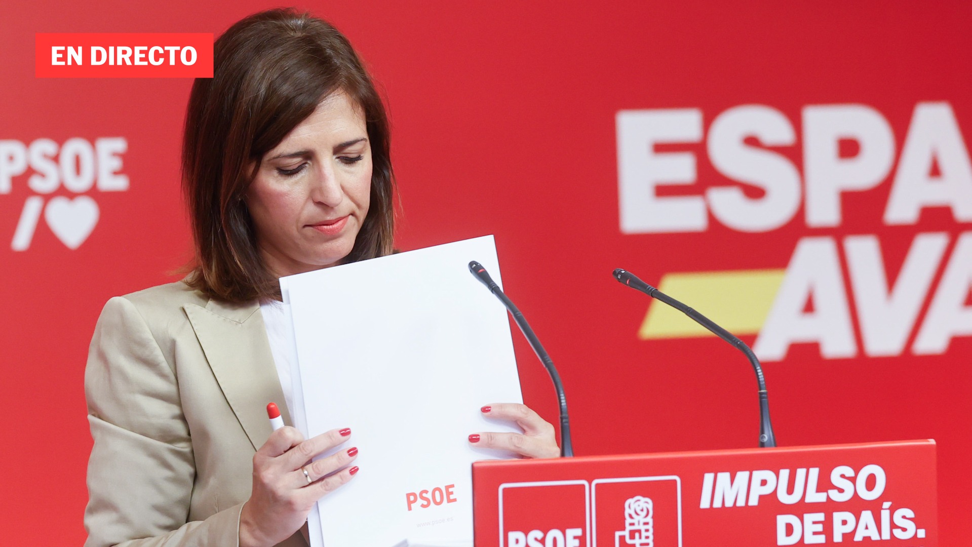 Rueda de prensa de Esther Peña, portavoz del PSOE