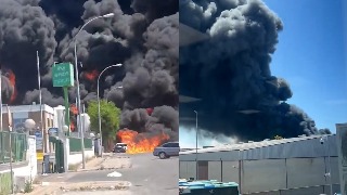 Incendio en una planta de productos químicos en Sevilla
