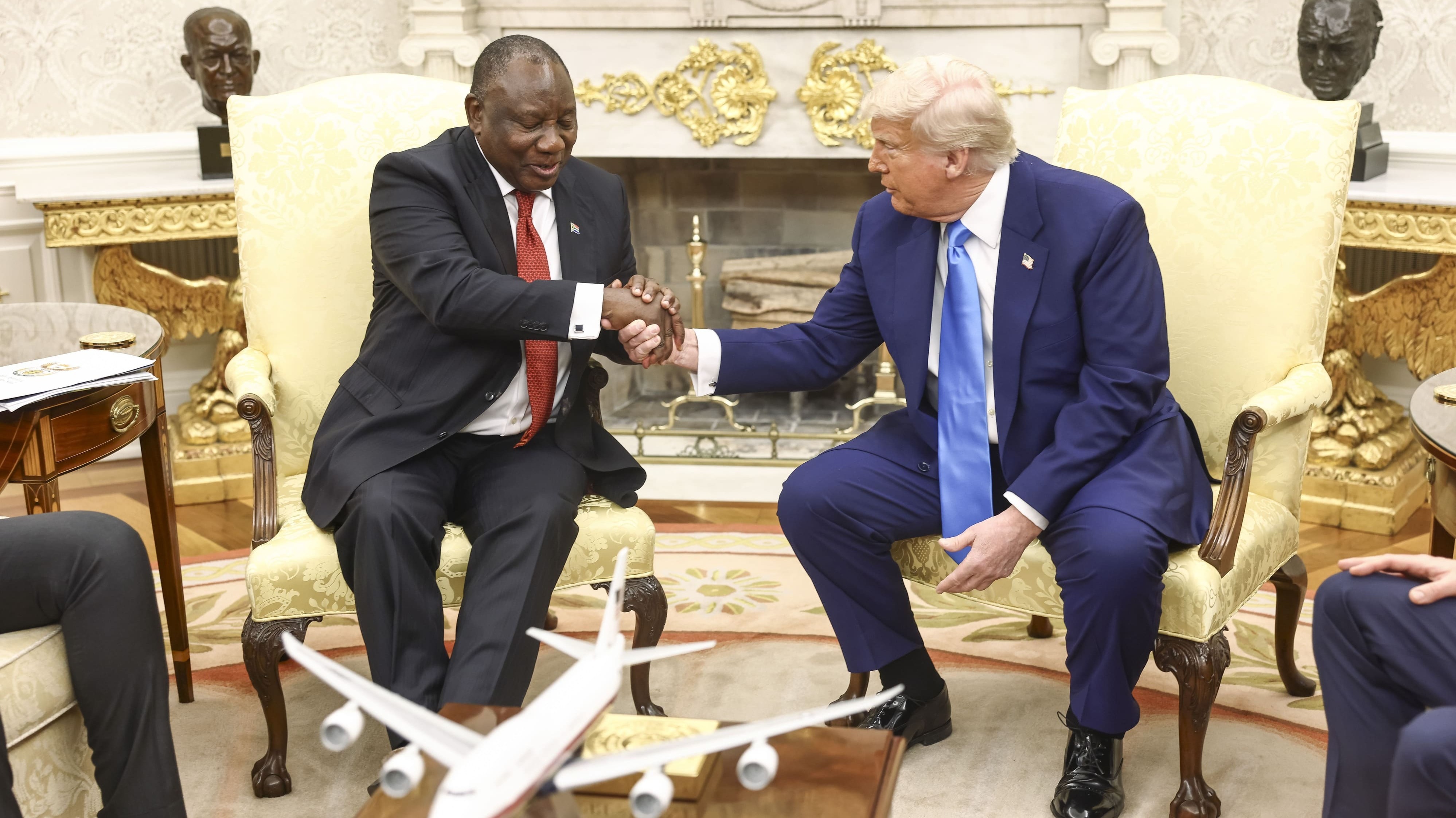 Donald Trump con el presidente de Sudáfrica