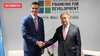 Sánchez comparece junto a António Guterres en Sevilla