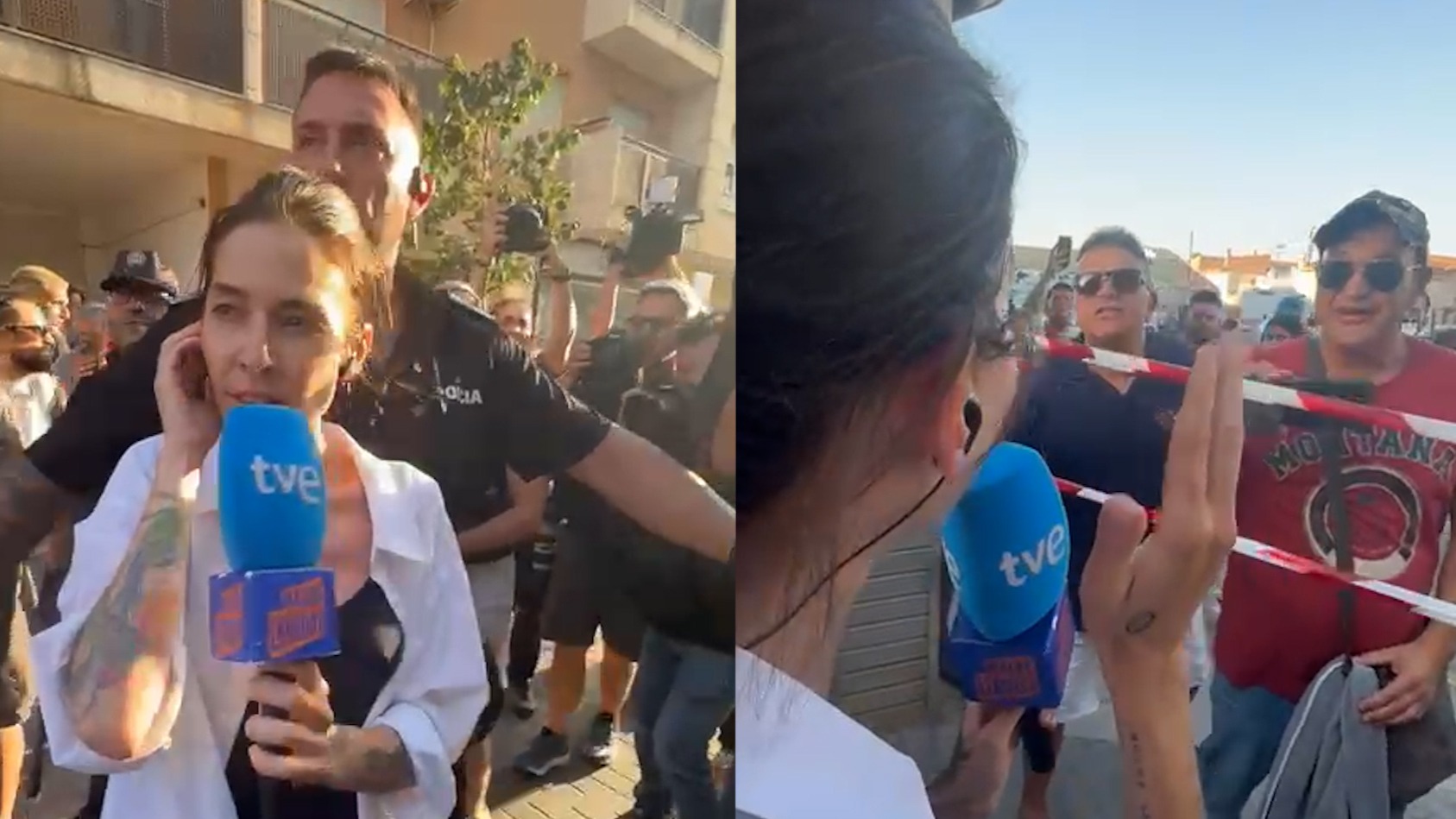 Manifestantes insultan y acosan a una reportera de TVE en Torre Pacheco