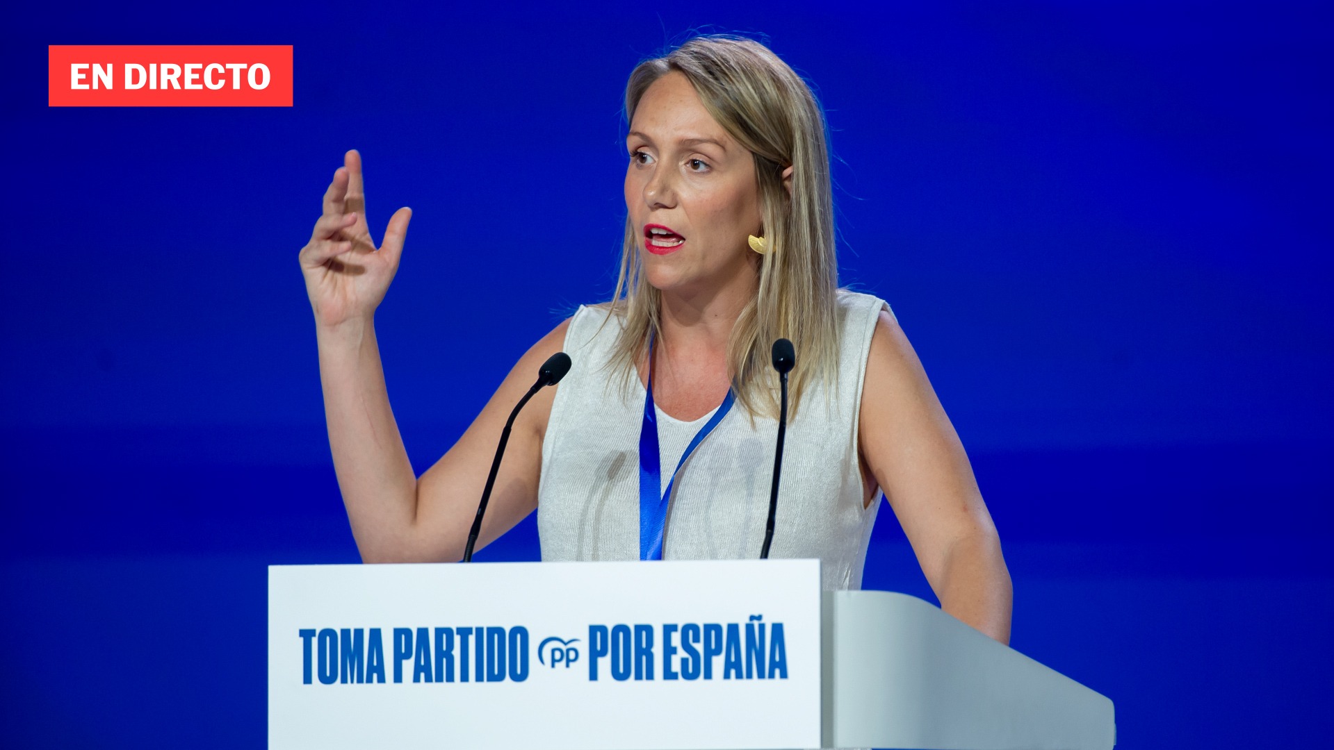 Alma Ezcurra, vicesecretaria de Coordinación Sectorial del PP, comparece ante los medios
