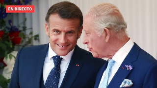 Emmanuel Macron comparece durante su visita a Reino Unido, en directo