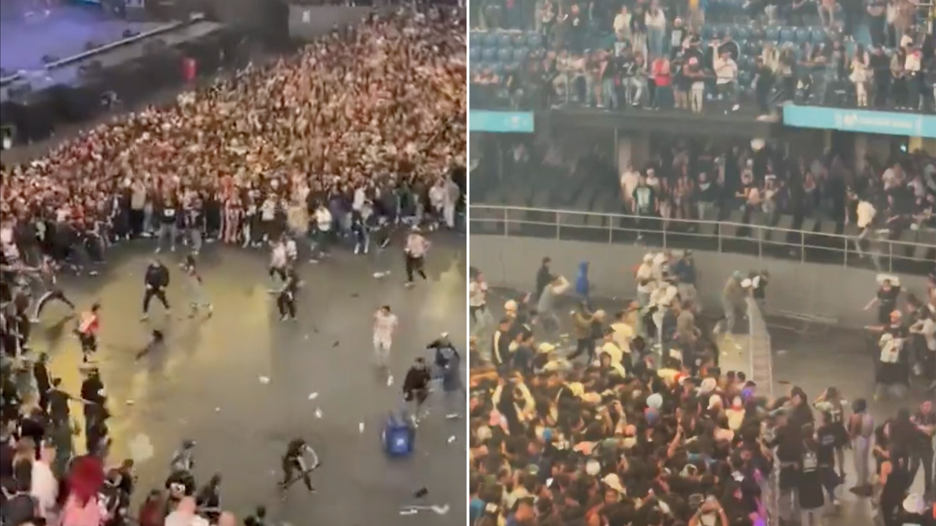 Batalla campal en Arena Movistar