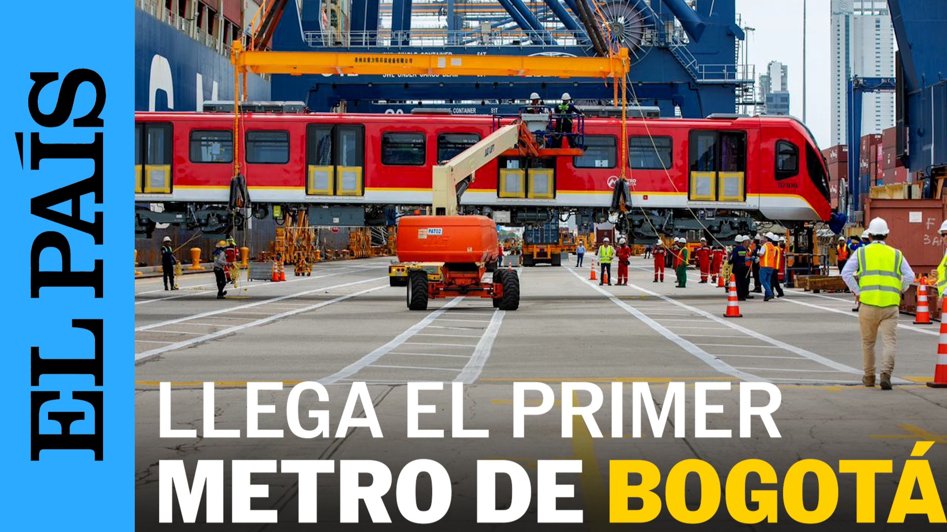 Llega el primer tren del metro de Bogotá