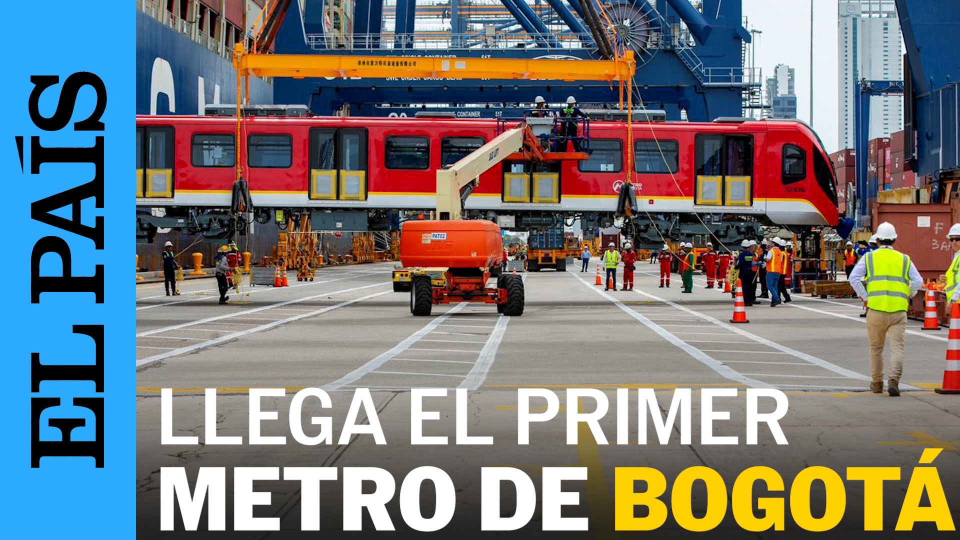 Llega el primer tren del metro de Bogotá