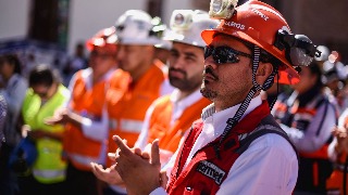 Marcha de mineros en Zacatecas