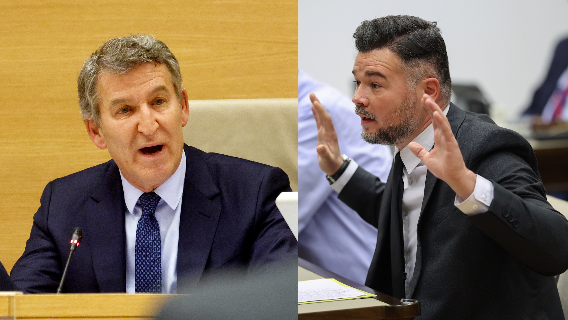 Rifirrafe entre Feijóo y Rufián en la comisión de la Dana: "Usted encubrió a un homicida"
