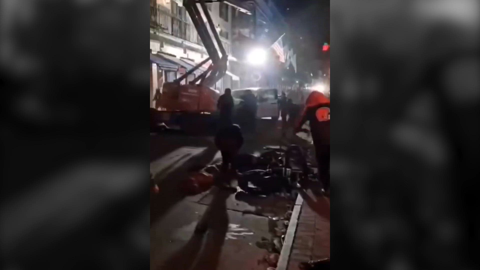 El momento del disparo tras el atropello múltiple en Nueva Orleans