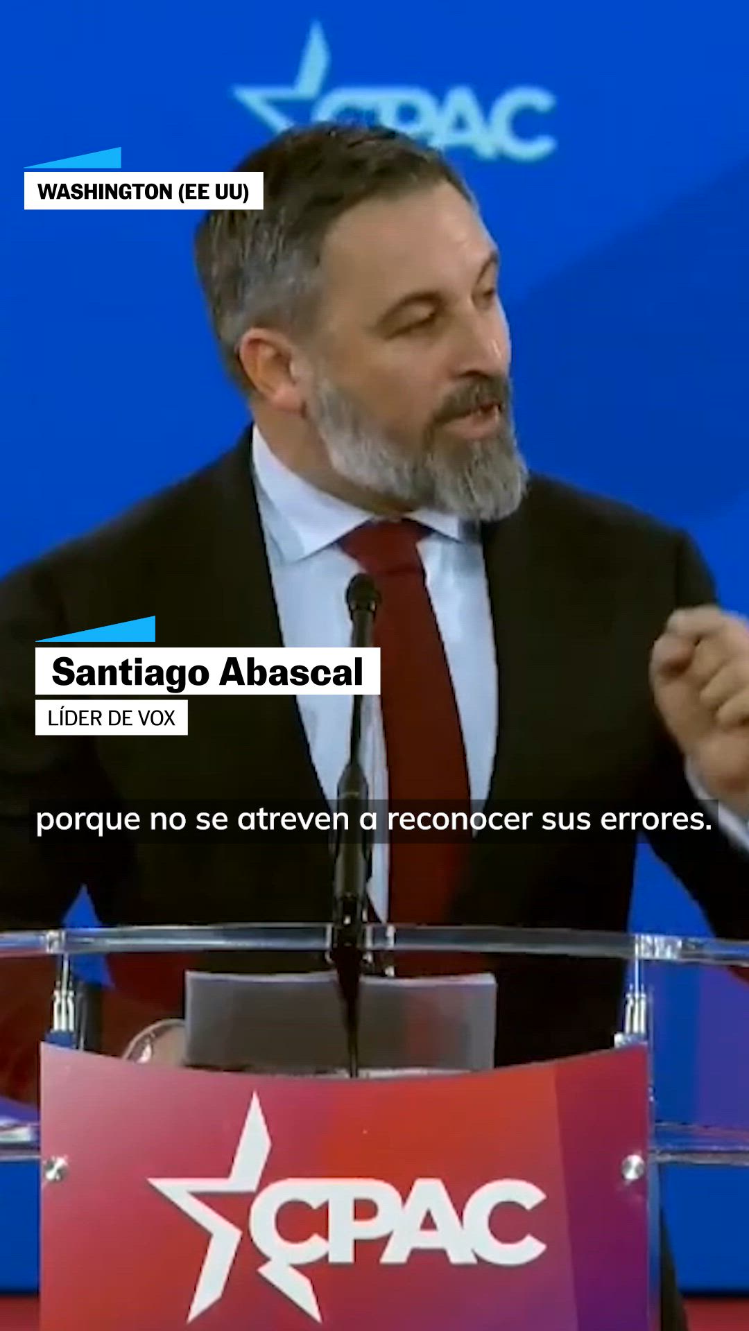 Abascal, en la CPAC: "Nuestra ruina es el Pacto Verde, los impuestos y la regulación 'woke'"