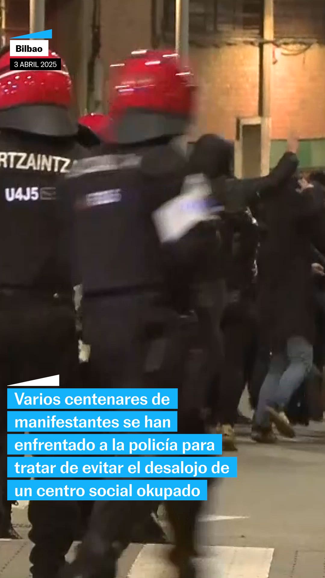 Manifestaciones violentas en Bilbao por el desalojo de un centro social okupado