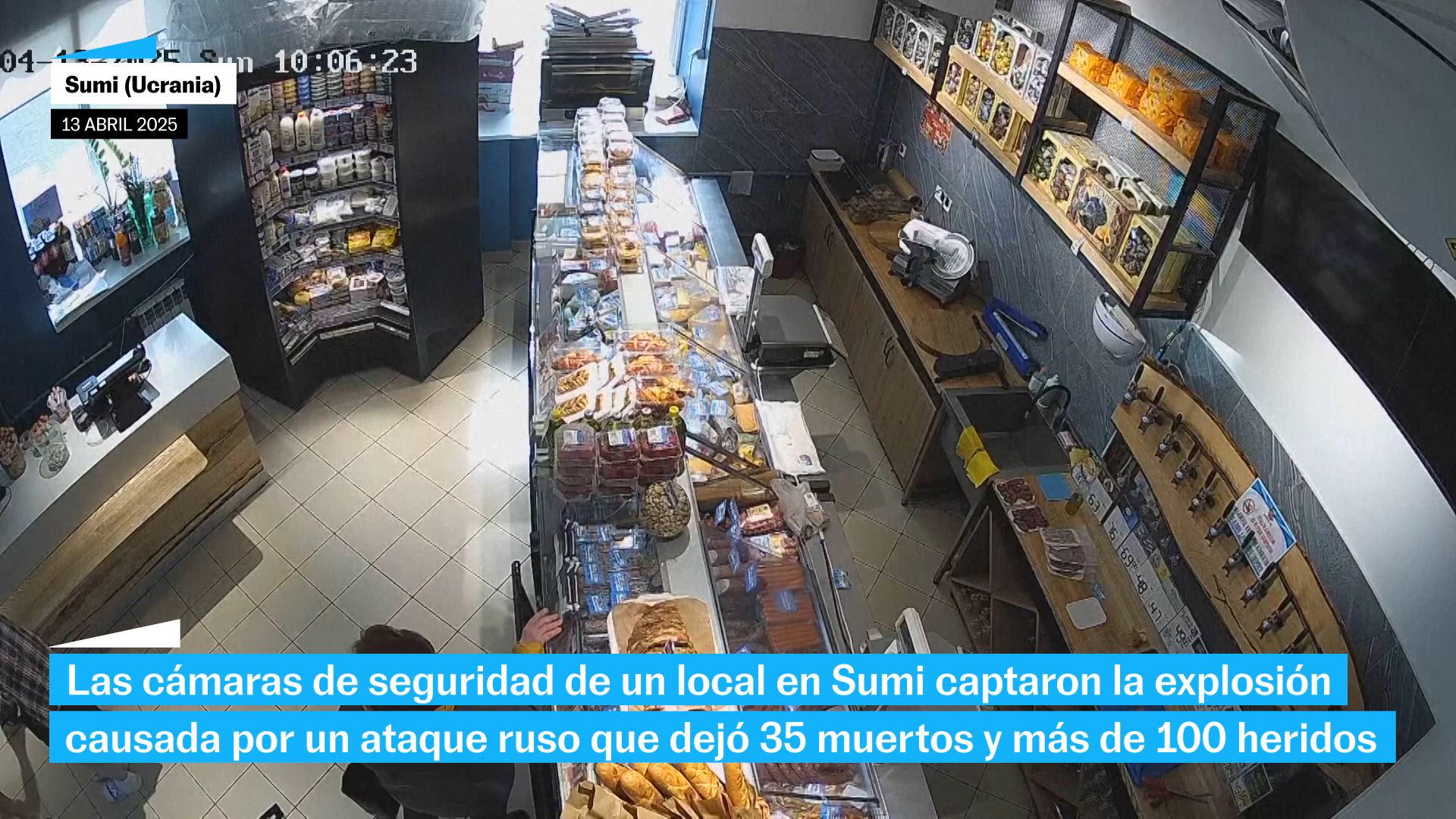 El momento de la explosión en Sumi causada por un ataque ruso