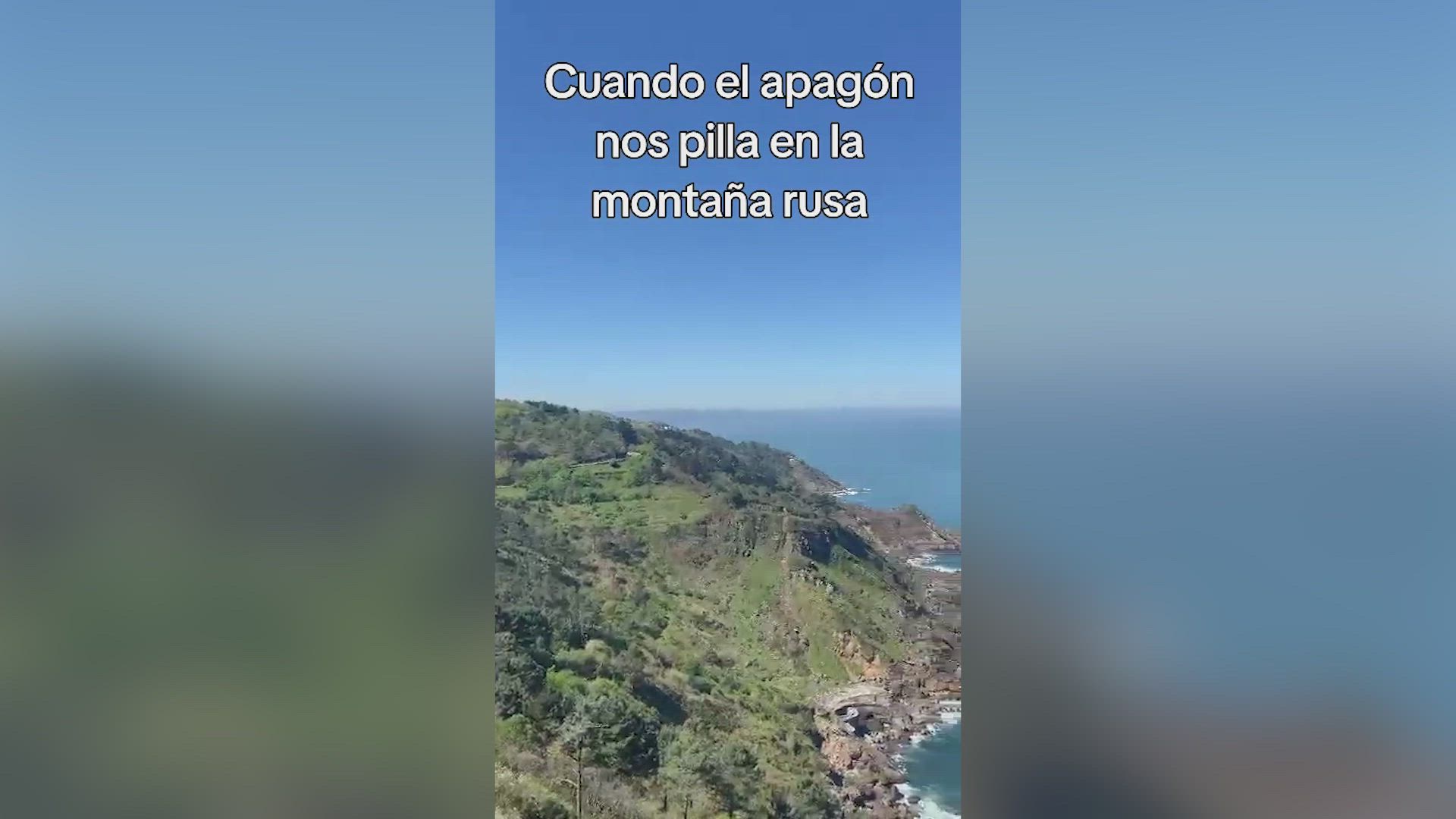 Una familia quedó atrapada brevemente en una montaña rusa en San Sebastián durante el apagón eléctrico