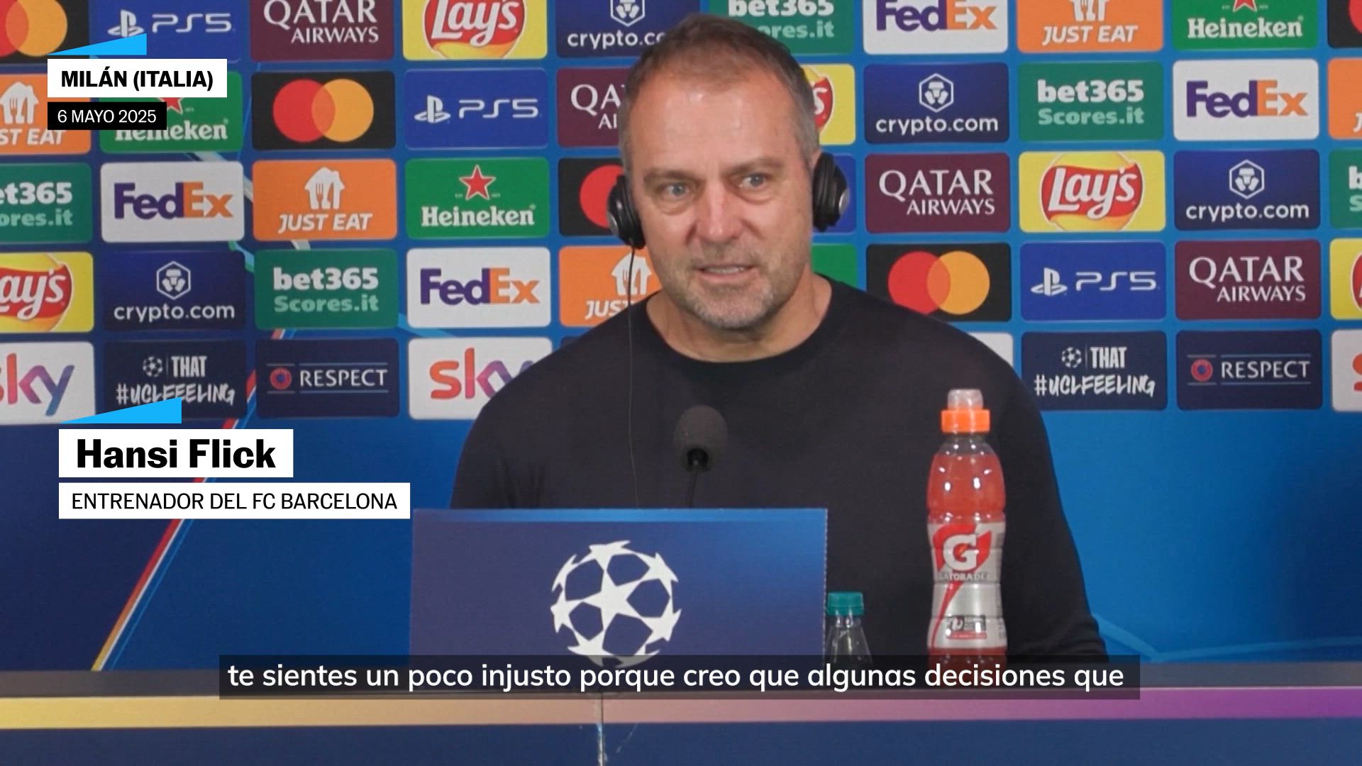 Flick: "Todas las decisiones 50-50 han caido a favor del Inter"