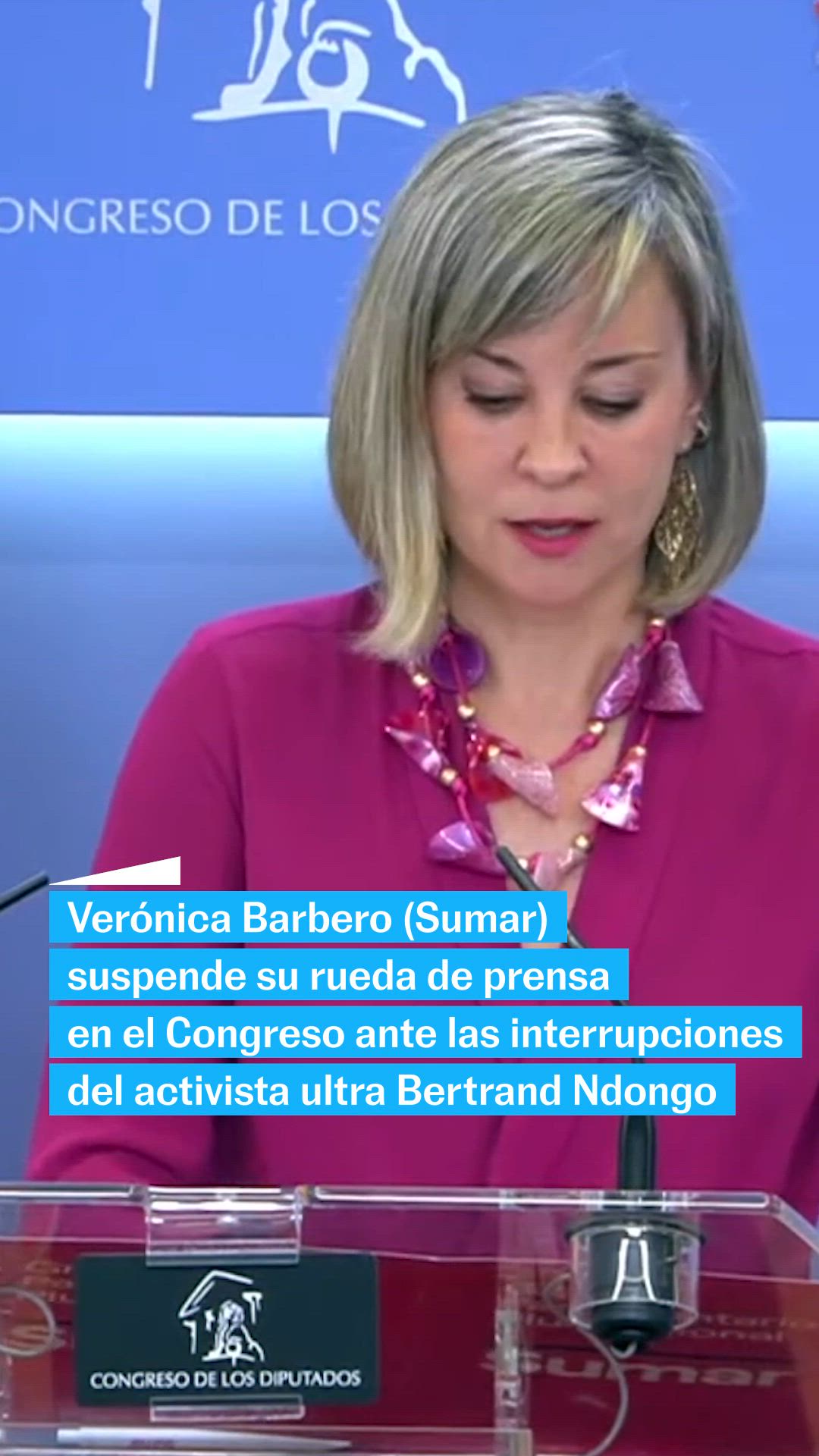 El activista Bertrand Ndongo obliga a suspender una rueda de prensa de Sumar en el Congreso