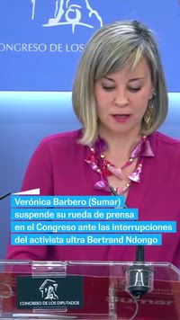 El activista Bertrand Ndongo obliga a suspender una rueda de prensa de Sumar en el Congreso