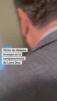 Víctor de Aldama irrumpe en la comparecencia de Leire Díez