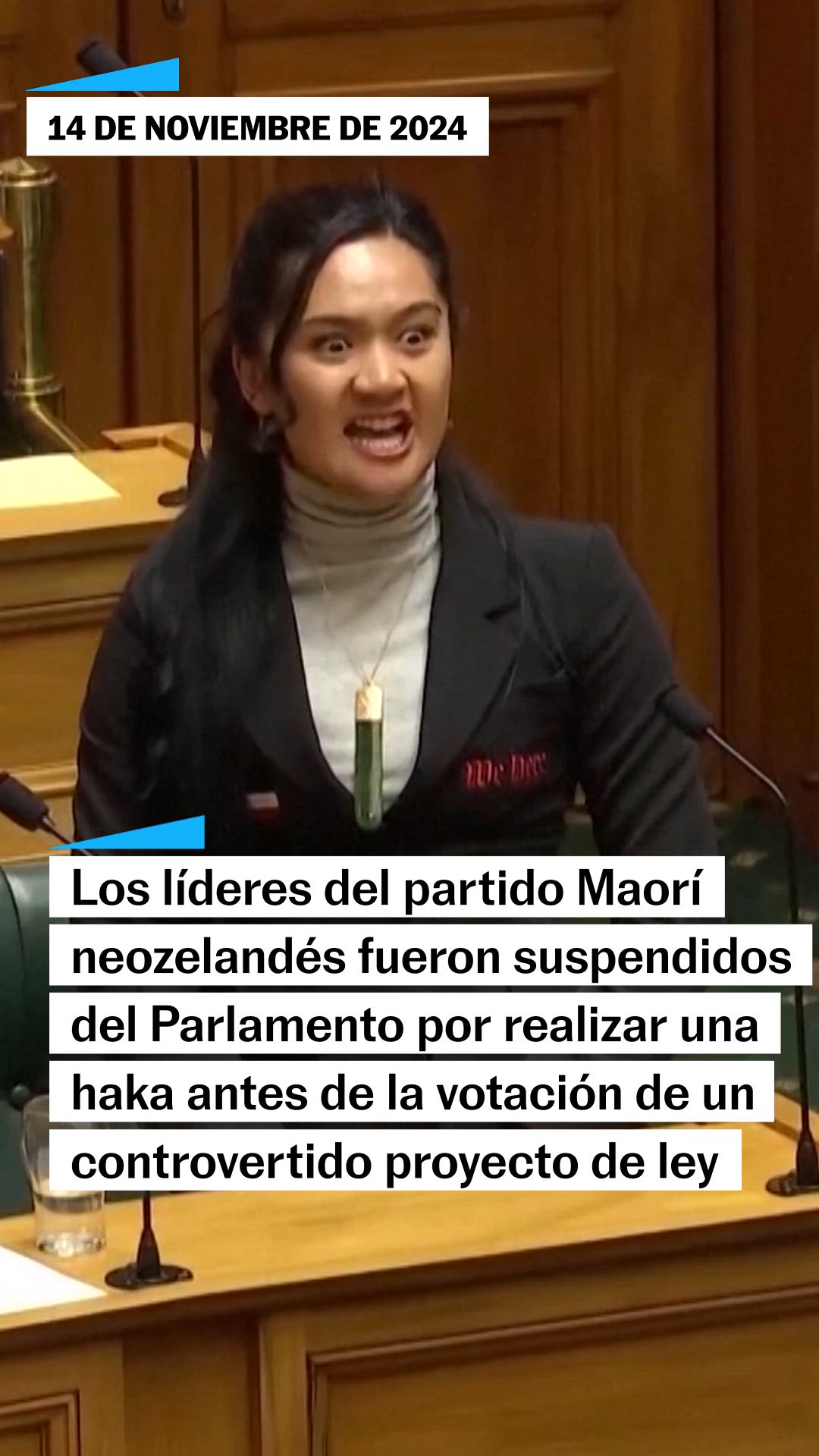 Los líderes del partido Maorí neozelandés suspendidos tras hacer una haka en el Parlamento