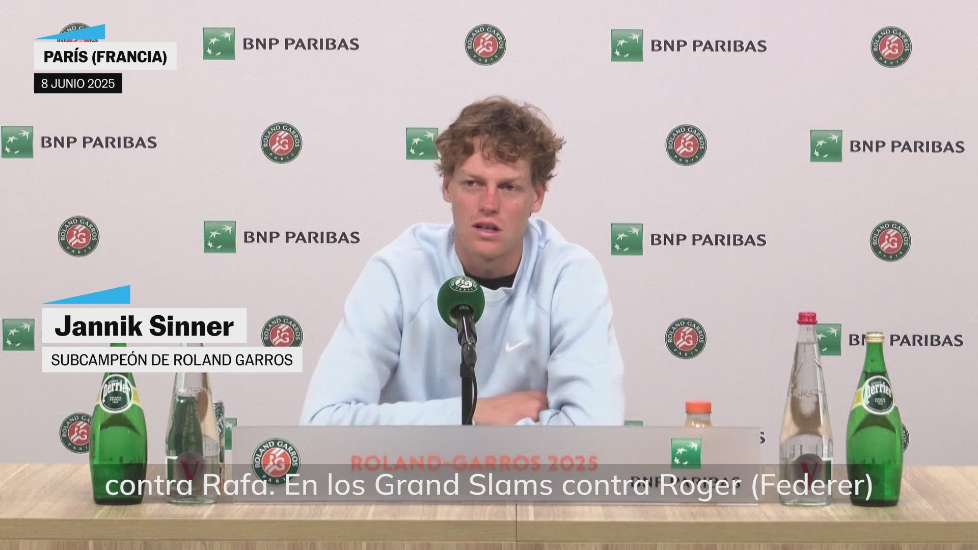 Sinner tras perder la final de Roland Garros contra Alcaraz: "Era muy dificil ganar a los tres grandes, y con él siento lo mismo"