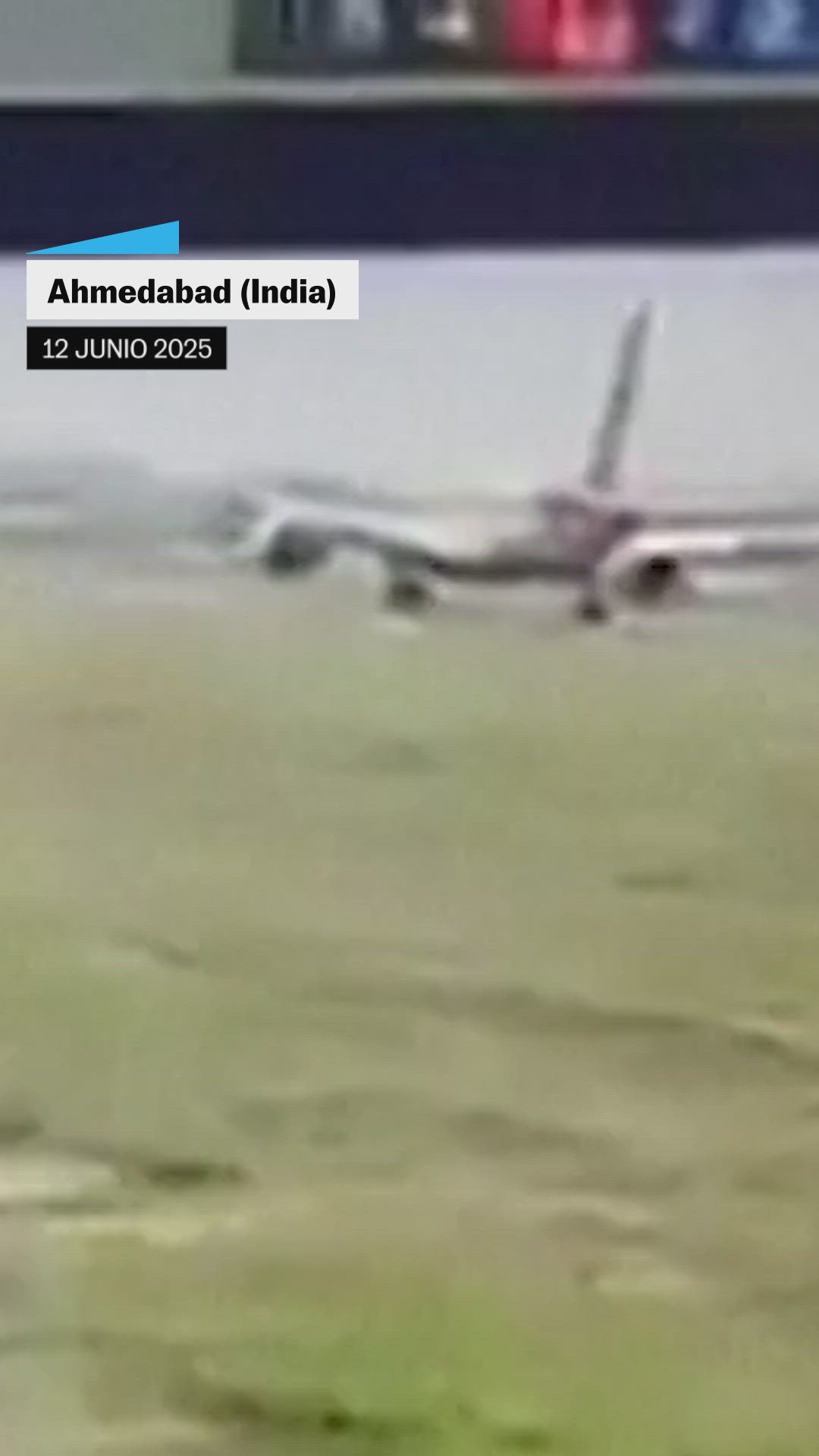 Colisión del avión de Air India instantes posteriores a su despegue