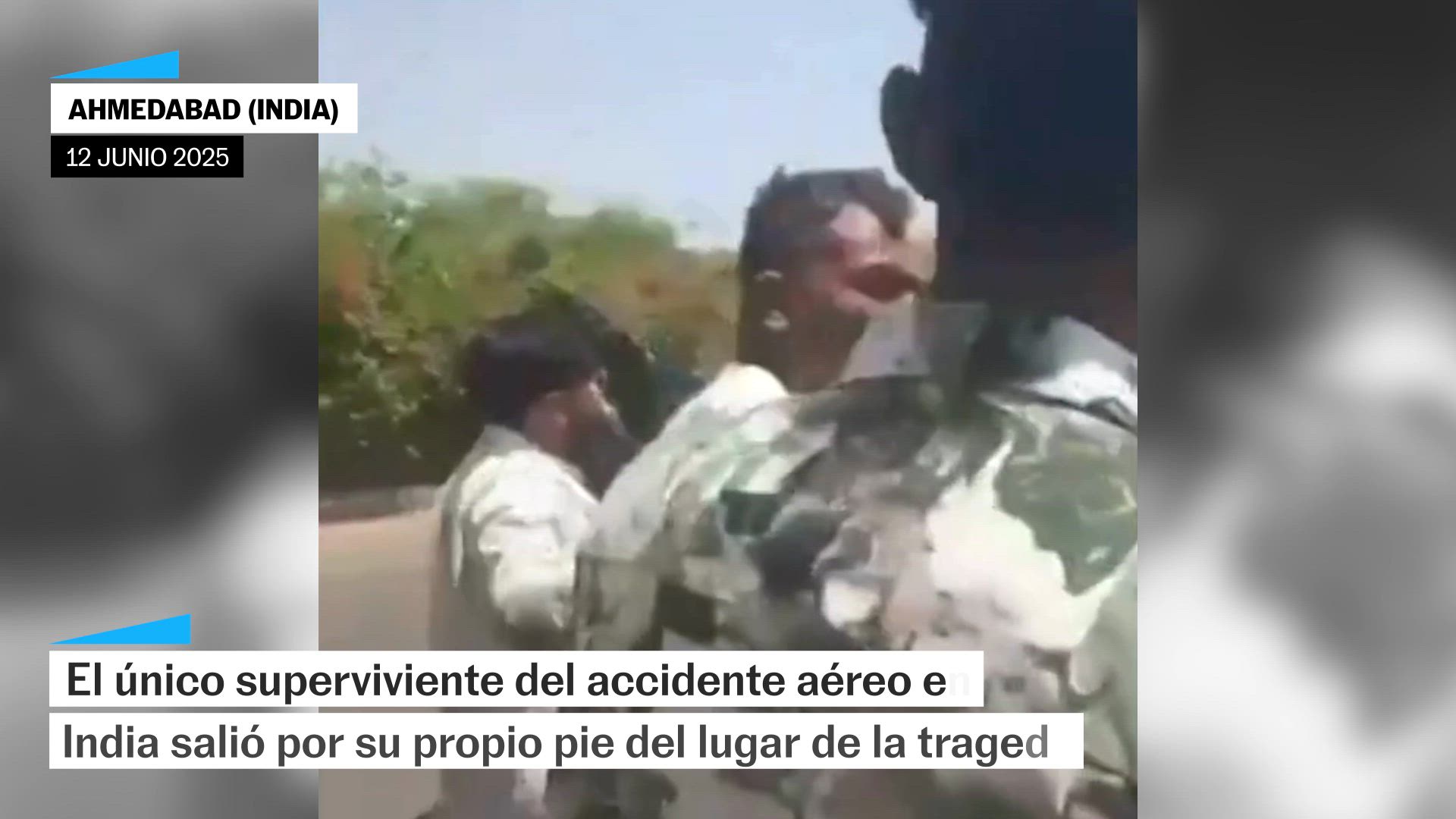 El único superviviente del accidente aéreo en India sale por su propio pie del lugar del accidente