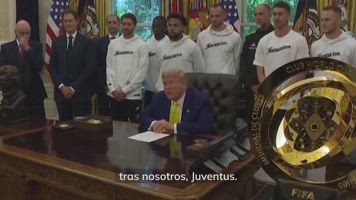 Donald Trump recibe a los jugadores de la Juventus: 
