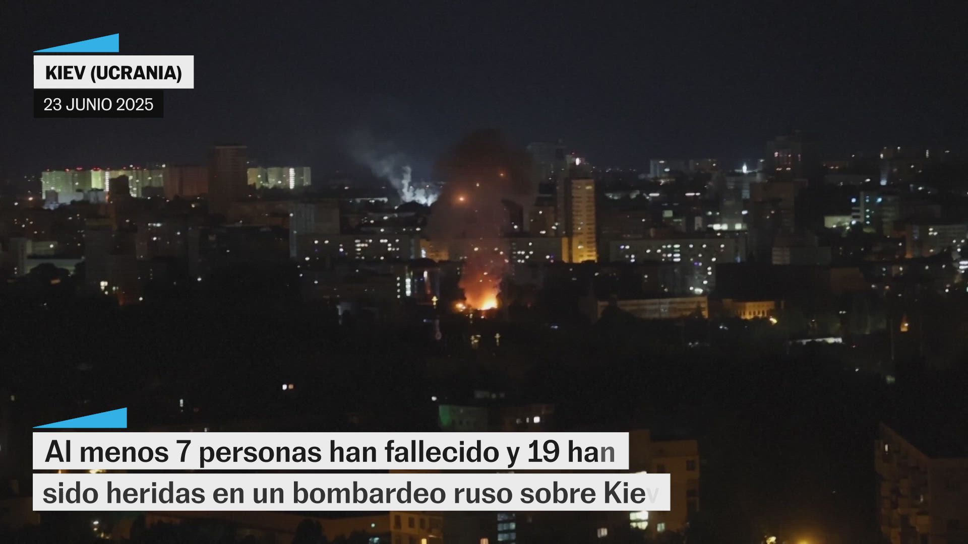 Al menos 7 fallecidos y 19 personas heridas en un bombardeo ruso sobre Kiev