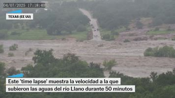 Así fue la crecida del río Llano en Texas durante las inundaciones