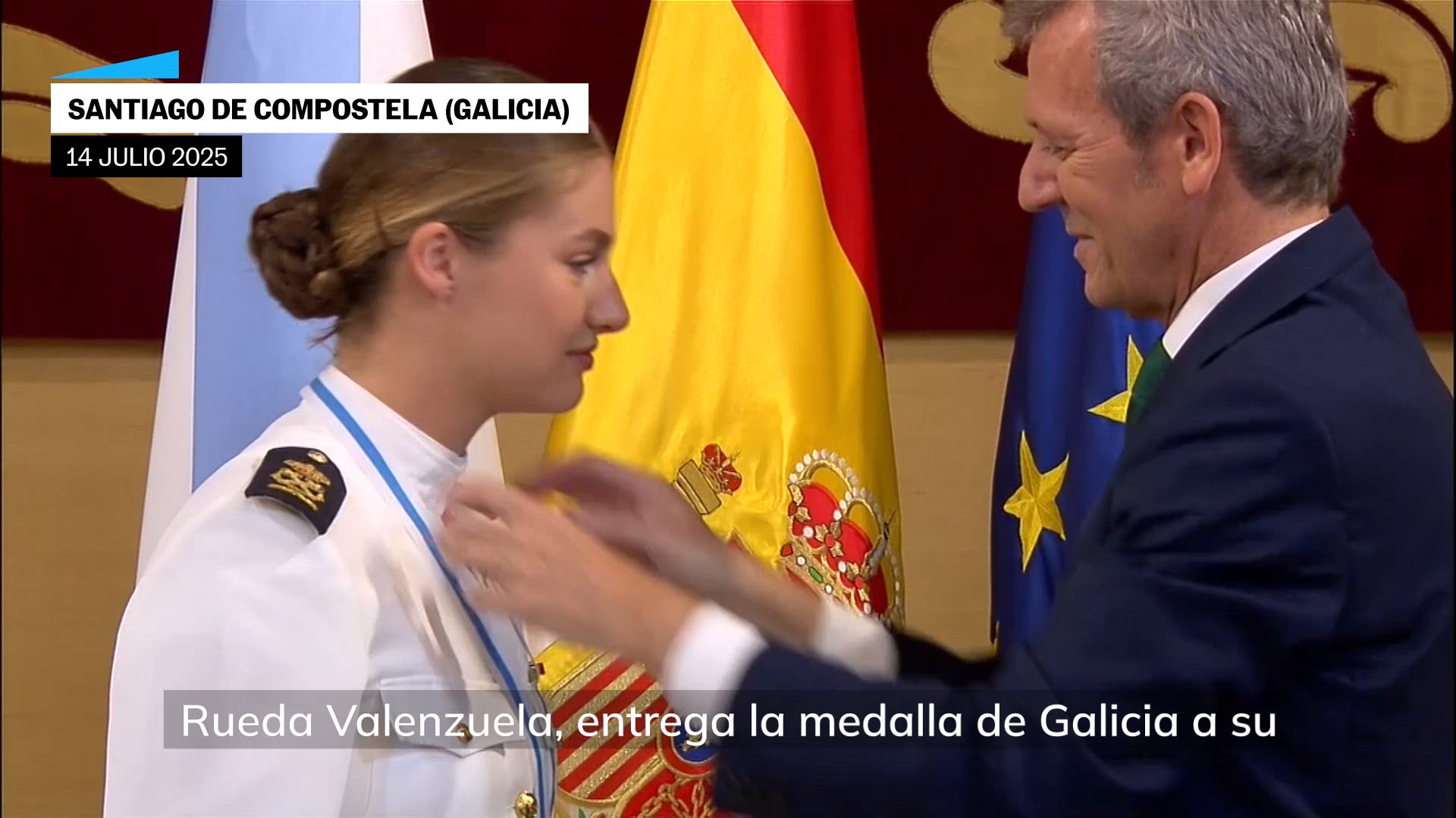 La princesa Leonor recibe la medalla de oro de Galicia: "Me siento una gallega más"