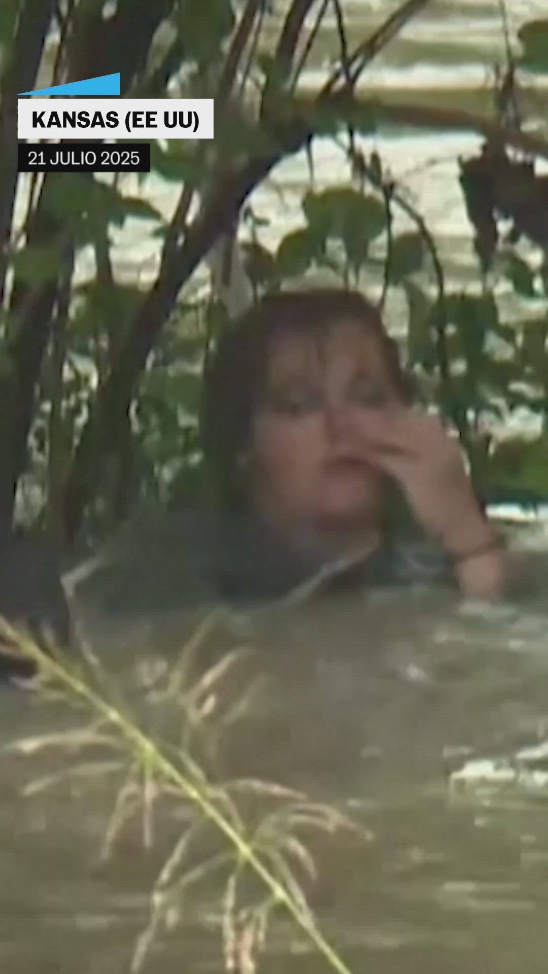 Rescate de una mujer atrapada en un árbol por las inundaciones