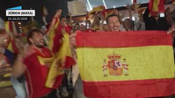 La afición española celebra el pase a la fina: 