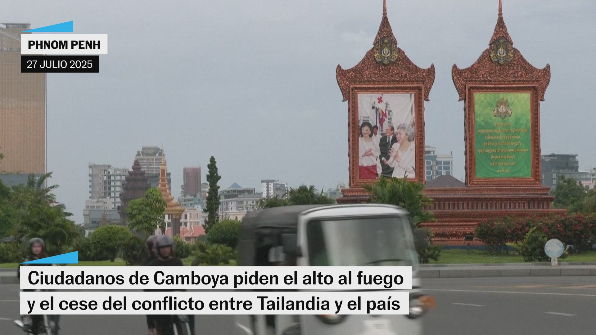 Ciudadanos de Camboya piden el alto al fuego y el cese del conflicto con Tailandia