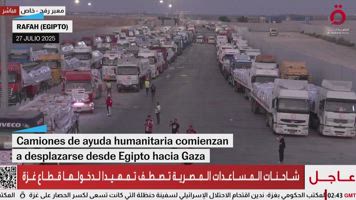Camiones de ayuda humanitaria comienzan a desplazarse desde Egipto hacia Gaza