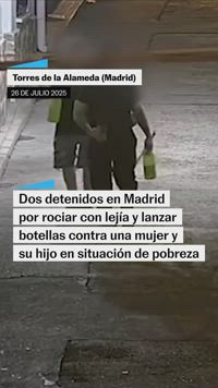 Dos detenidos en Madrid por rociar con lejía y lanzar botellas contra una mujer y su hijo en situación de pobreza
