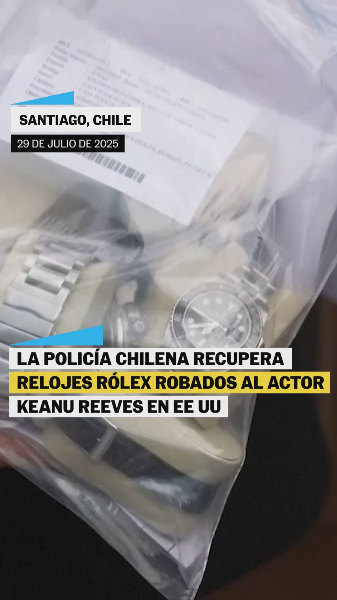 Chile devuelve los relojes de Keanu Reeves