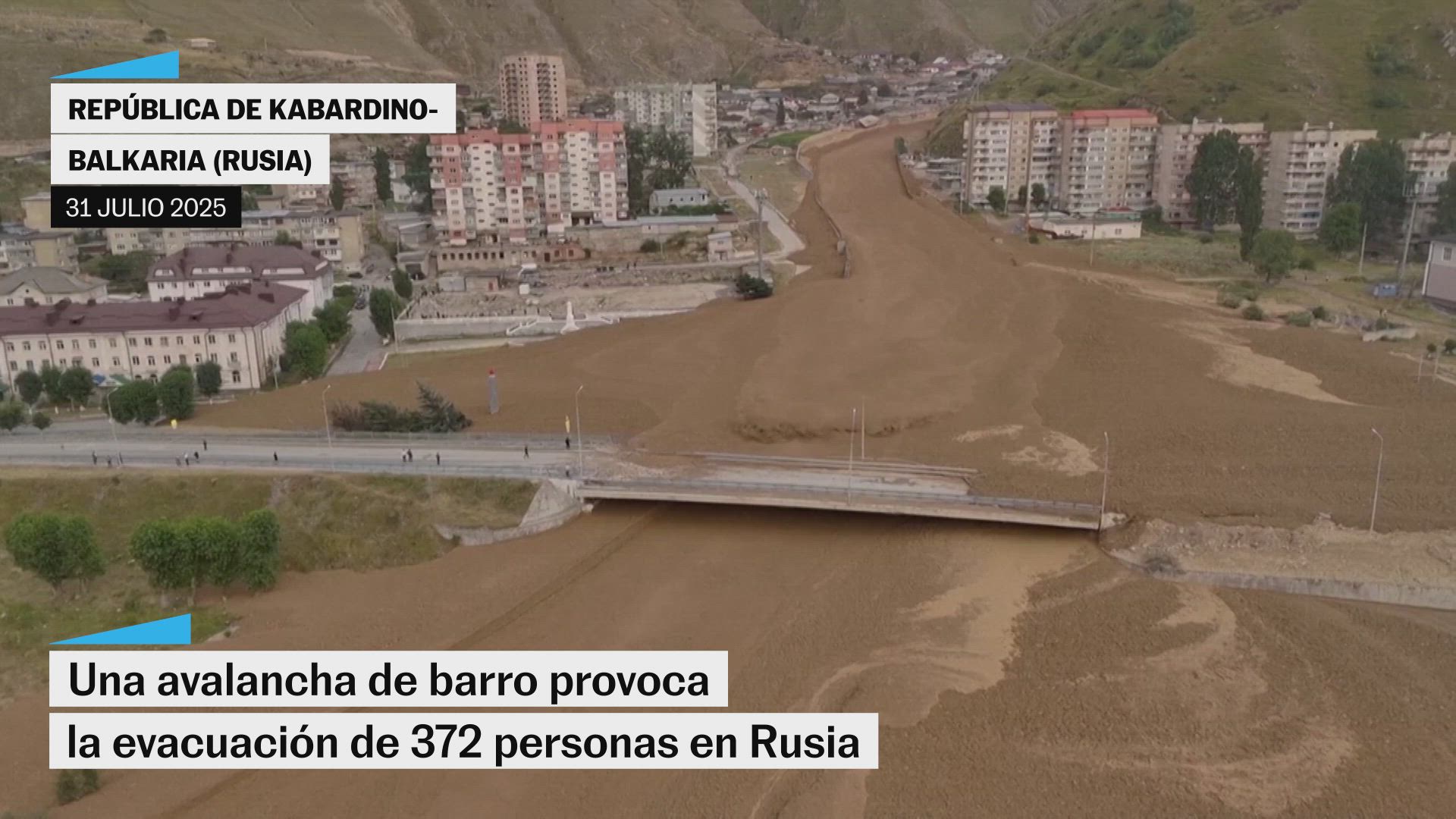 Una avalancha de barro provoca la evacuación de 372 personas en Rusia