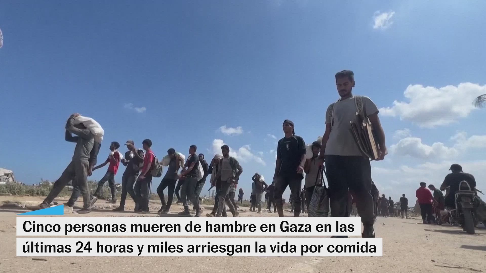 Gaza: 5 muertos de hambre en un día y miles arriesgan la vida por conseguir comida