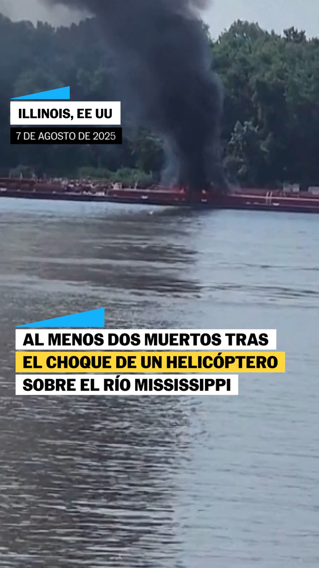 Choca helicóptero con barco en Mississipi