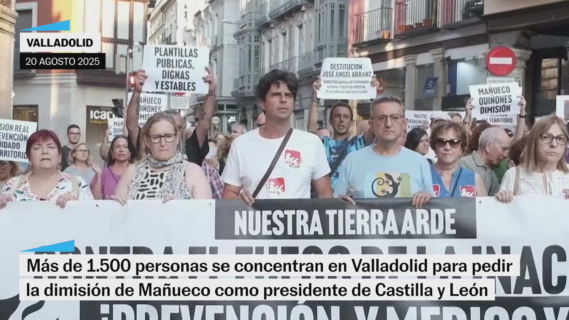 Más de 1.500 personas se concentran en Valladolid para pedir la dimisión de Mañueco como presidente