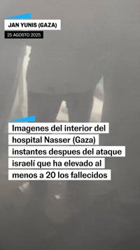 Imágenes del hospital Nasser tras el ataque israelí que deja al menos 20 muertos