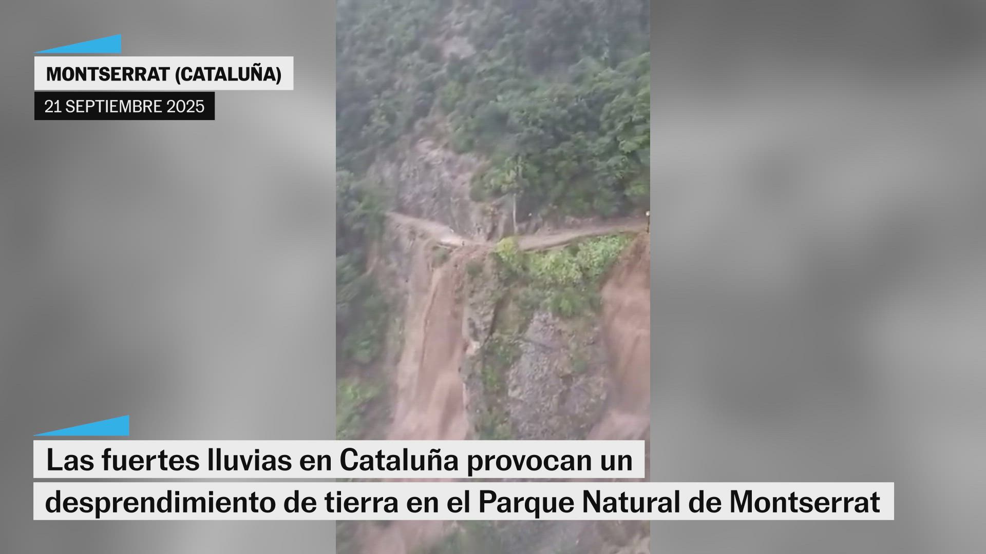 Las fuertes lluvias en Cataluña provocan desprendimientos en el Parque Natural de Montserrat