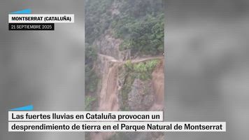 Las fuertes lluvias en Cataluña provocan desprendimientos en el Parque Natural de Montserrat